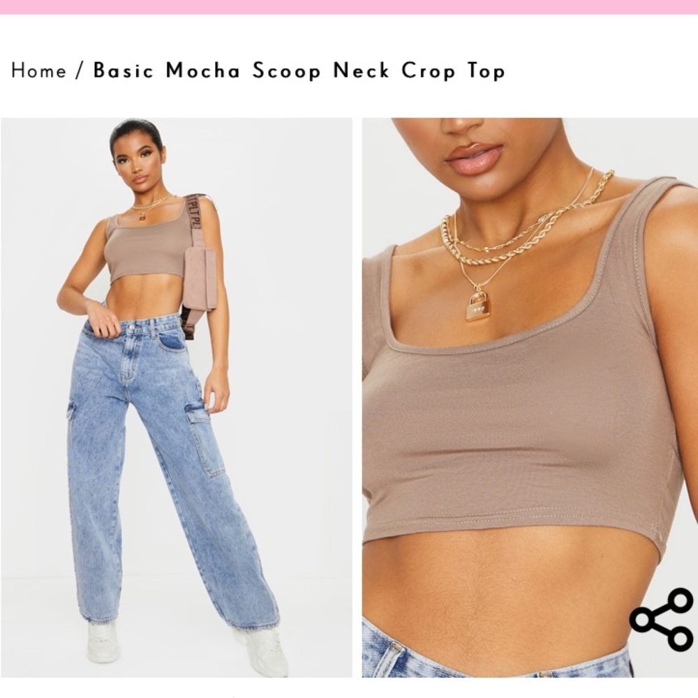 PLT scoop neck crop top